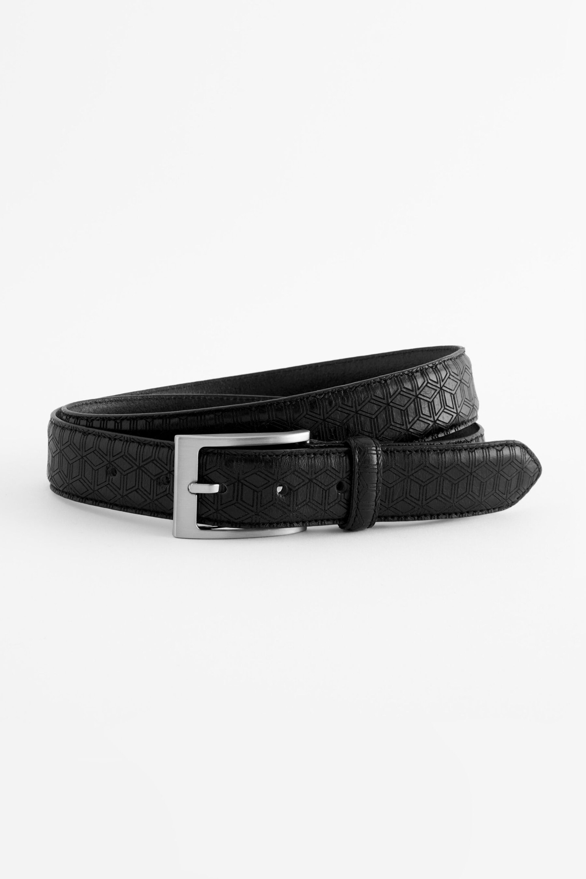 Black Leather Laser Pattern Belt - Image 3 of 5