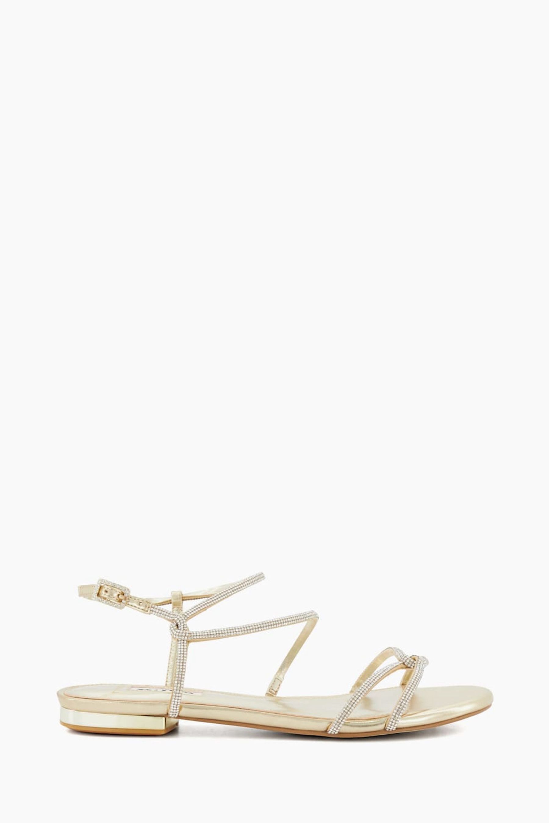 Buy Dune London Cream Wide Fit Nightly Tubular Diamante Flat Sandals from Next Luxembourg