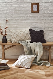 Black Chevron Bobble 43 x 43cm Cushion - Image 2 of 6