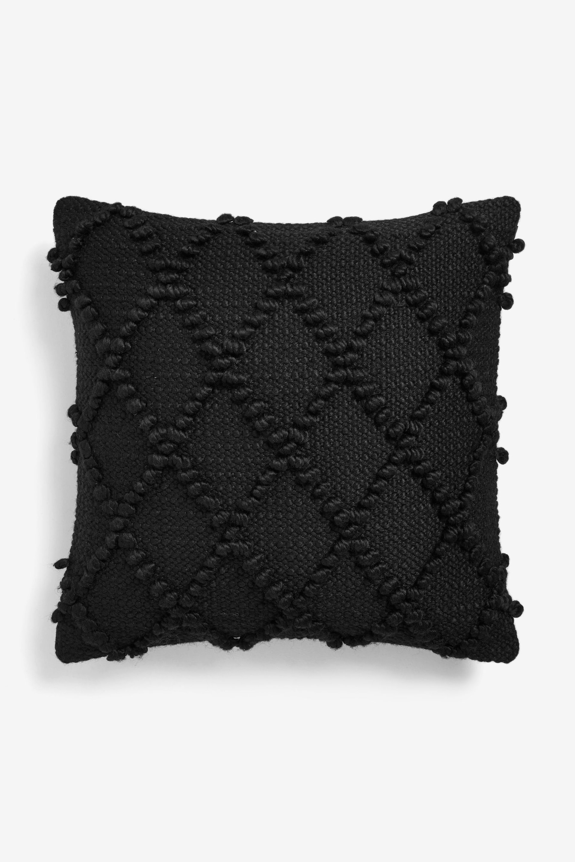 Black Chevron Bobble 43 x 43cm Cushion - Image 4 of 6