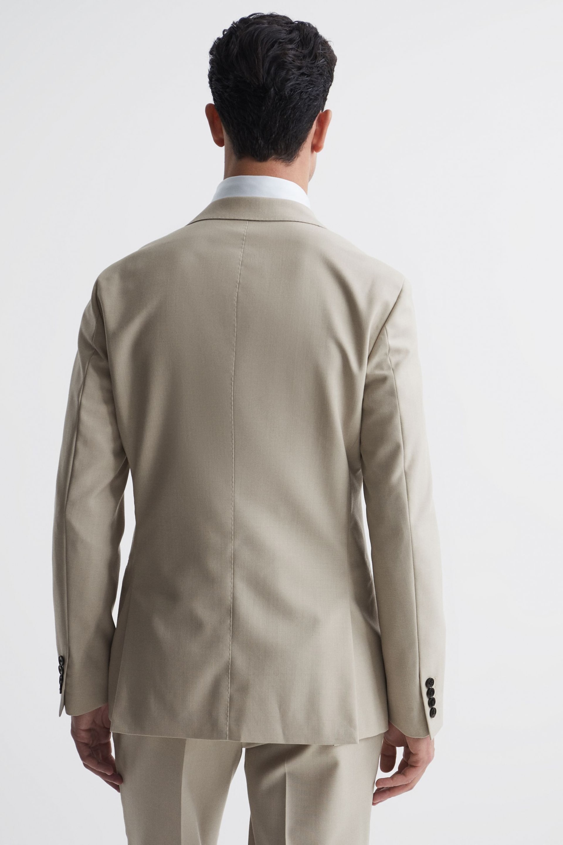 Reiss Stone Fine Single Breasted Wool Blazer - Image 5 of 6