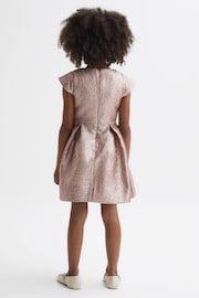 Reiss Gold Nia Junior Metallic Cap Sleeve Dress - Image 4 of 5