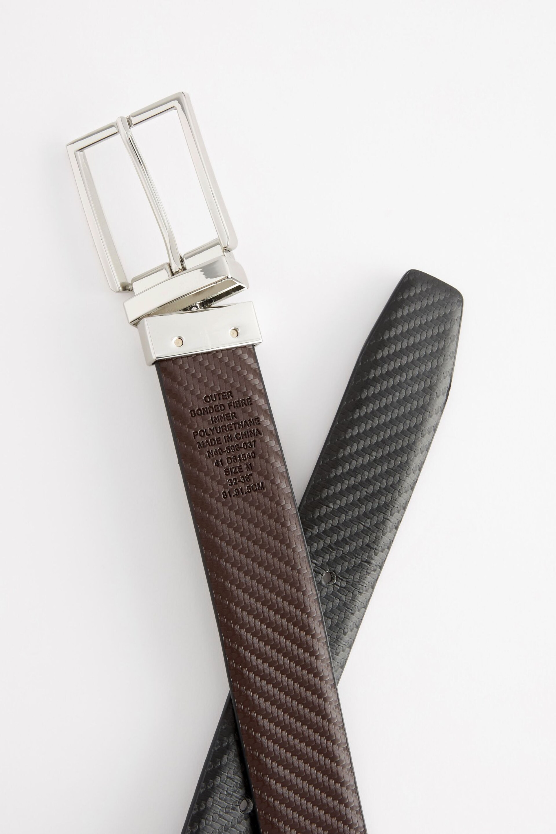 Black/Brown Carbon Print Reversible Belt - Image 3 of 4