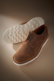 Tan Brown Suede Sanders for Next Wedge Derby Shoes - Image 4 of 7