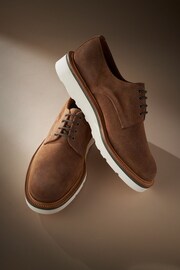 Tan Brown Suede Sanders for Next Wedge Derby Shoes - Image 6 of 7