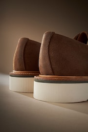 Tan Brown Suede Sanders for Next Wedge Derby Shoes - Image 7 of 7