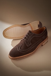 Brown Suede Sanders for Next Longwing Brogue Shoes - Image 4 of 7