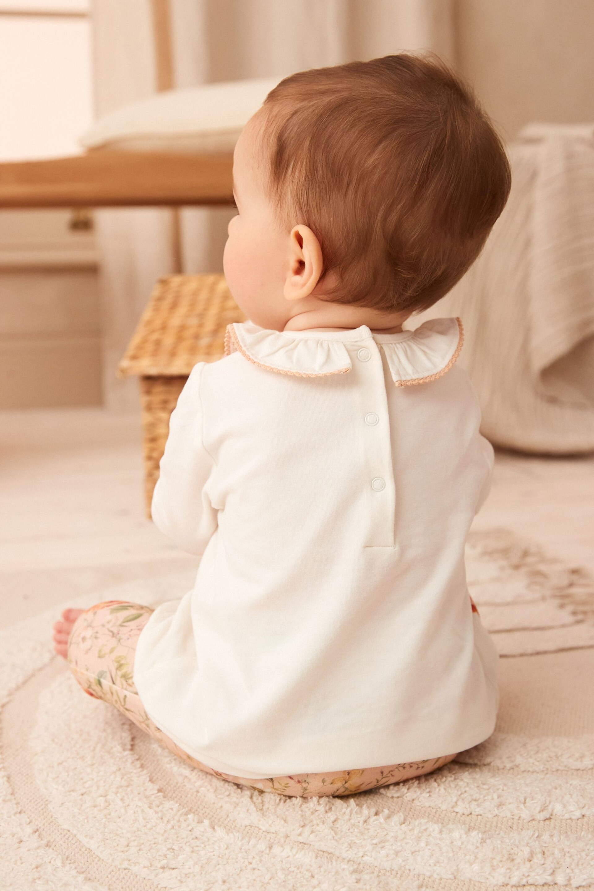 Orange Floral Baby Top And Leggings Set - Image 5 of 6