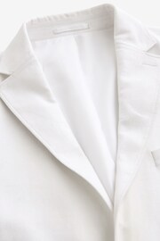 White Slim Linen Blend Blazer - Image 7 of 10