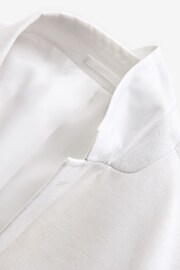 White Slim Linen Blend Blazer - Image 9 of 10