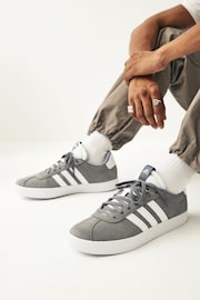 adidas Grey/White VL Court 3.0 Trainers - Image 1 of 11