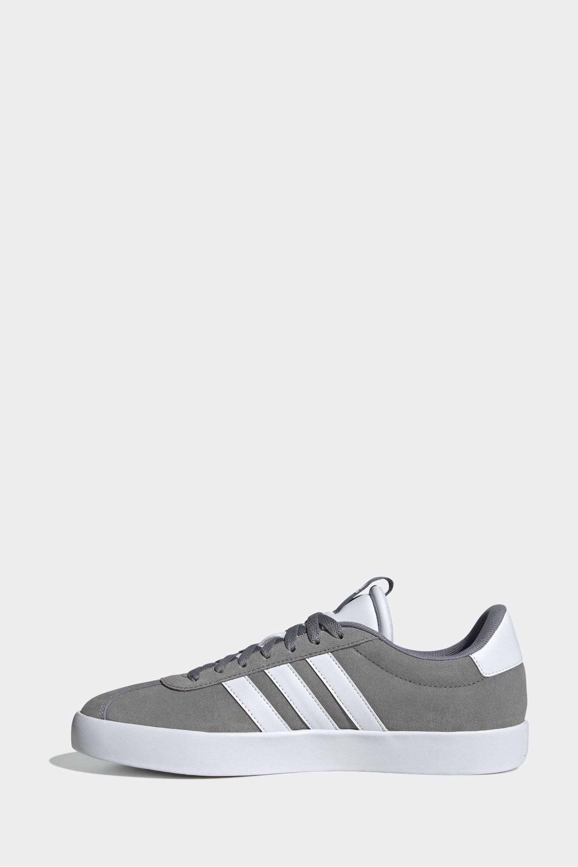 adidas Grey/White VL Court 3.0 Trainers - Image 4 of 11