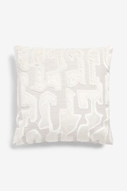 White Valencia Cut Velvet 43 x 43cm Cushion - Image 5 of 6