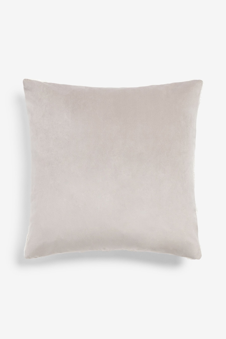 White Valencia Cut Velvet 43 x 43cm Cushion - Image 6 of 6