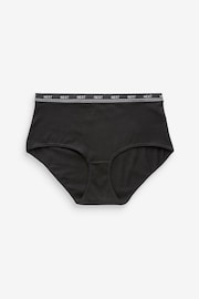 Black Midi Cotton Rich Logo Knickers 4 Pack - Image 5 of 8