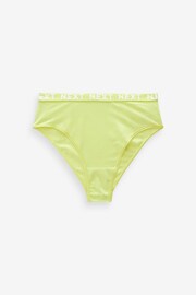 White/Blue/Pink/Green High Rise High Leg Cotton Rich Logo Knickers 4 Pack - Image 8 of 10