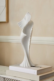 White Pleat Sculpture Ornament - Image 1 of 4