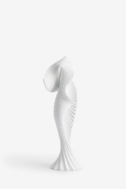 White Pleat Sculpture Ornament - Image 3 of 4