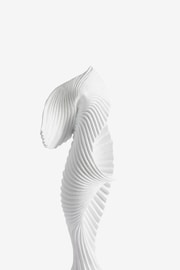 White Pleat Sculpture Ornament - Image 4 of 4