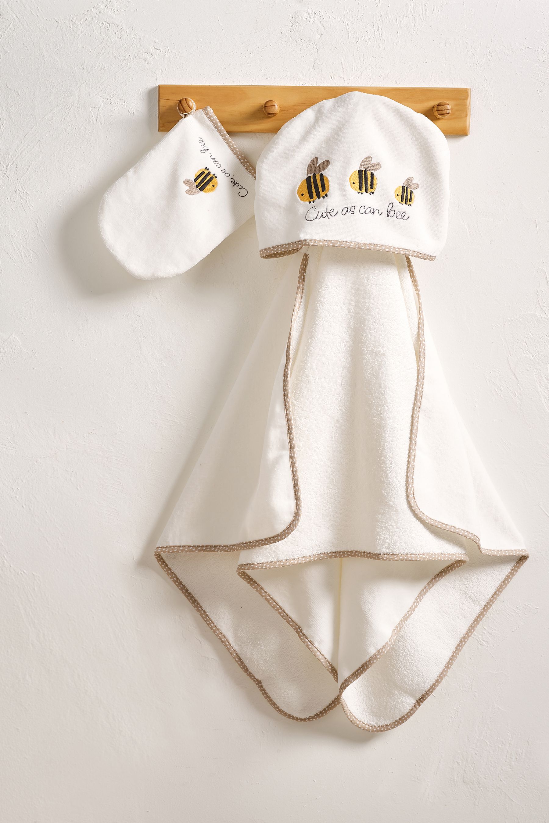 Buy White Bee Newborn 100 Cotton Hooded Baby Towel from Next Ireland