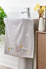 Grey Bunnies 100% Cotton Towel - Image 2 of 4