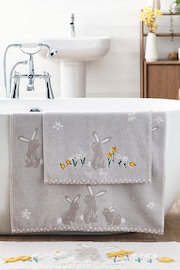 Grey Bunnies 100% Cotton Towel - Image 3 of 4