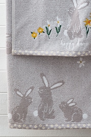 Grey Bunnies 100% Cotton Towel - Image 4 of 4
