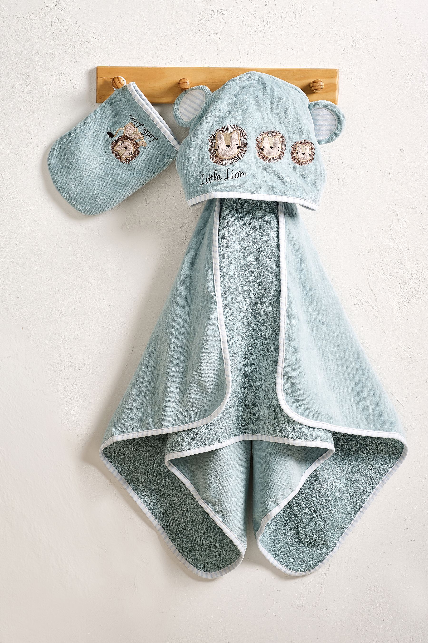 Buy Blue Lion Newborn 100 Cotton Hooded Baby Towel from Next Ireland