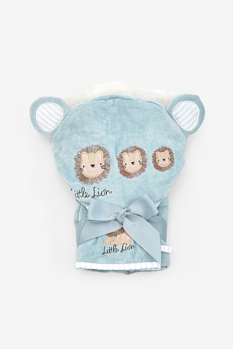 Blue Lion Newborn Cotton Hooded Baby Towel - Image 3 of 3