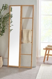 Natural Rectangle Full Length Storage Mirror - Image 1 of 5