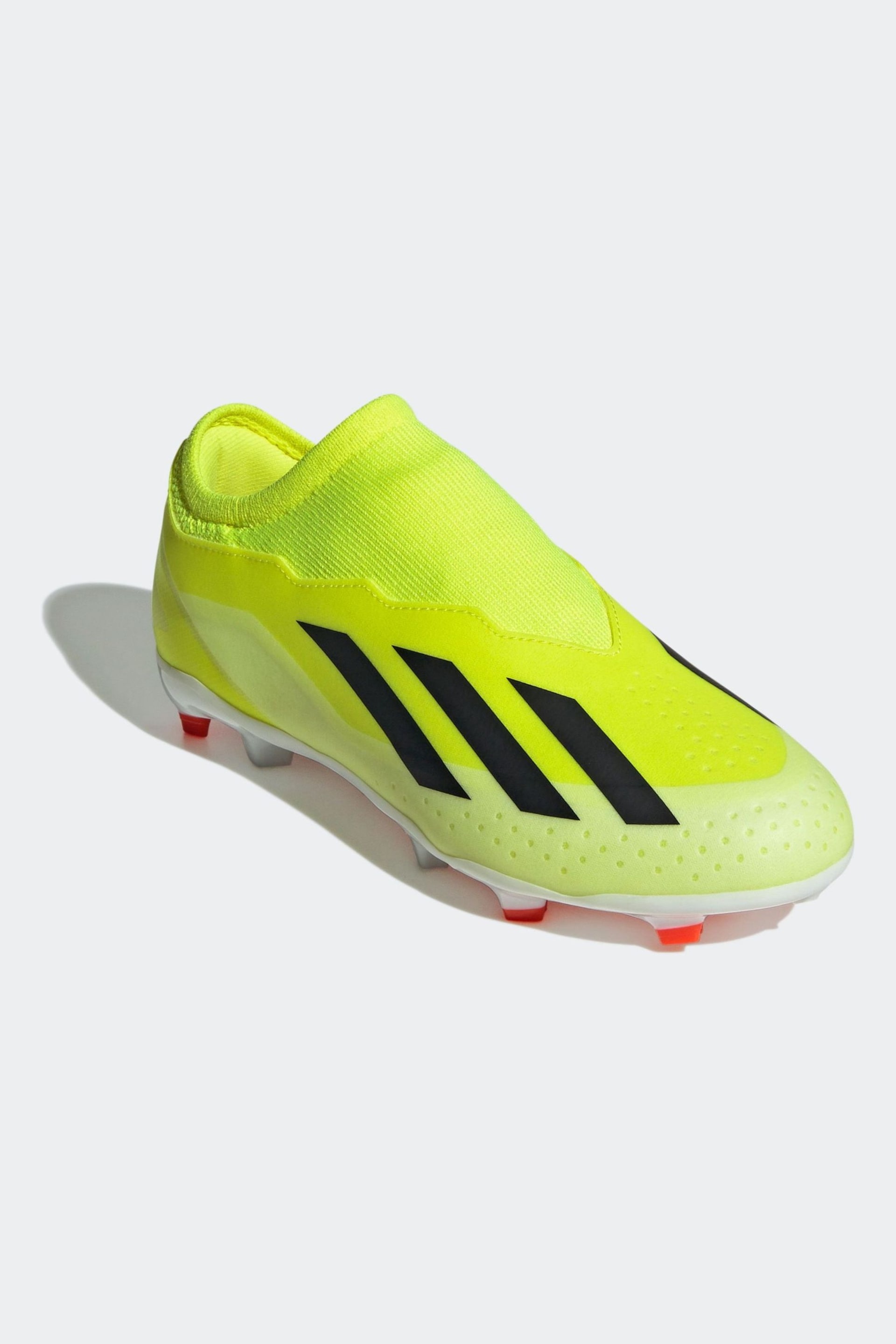 adidas Green Football X Crazyfast League Laceless Firm Ground Kids Boots - Image 3 of 10