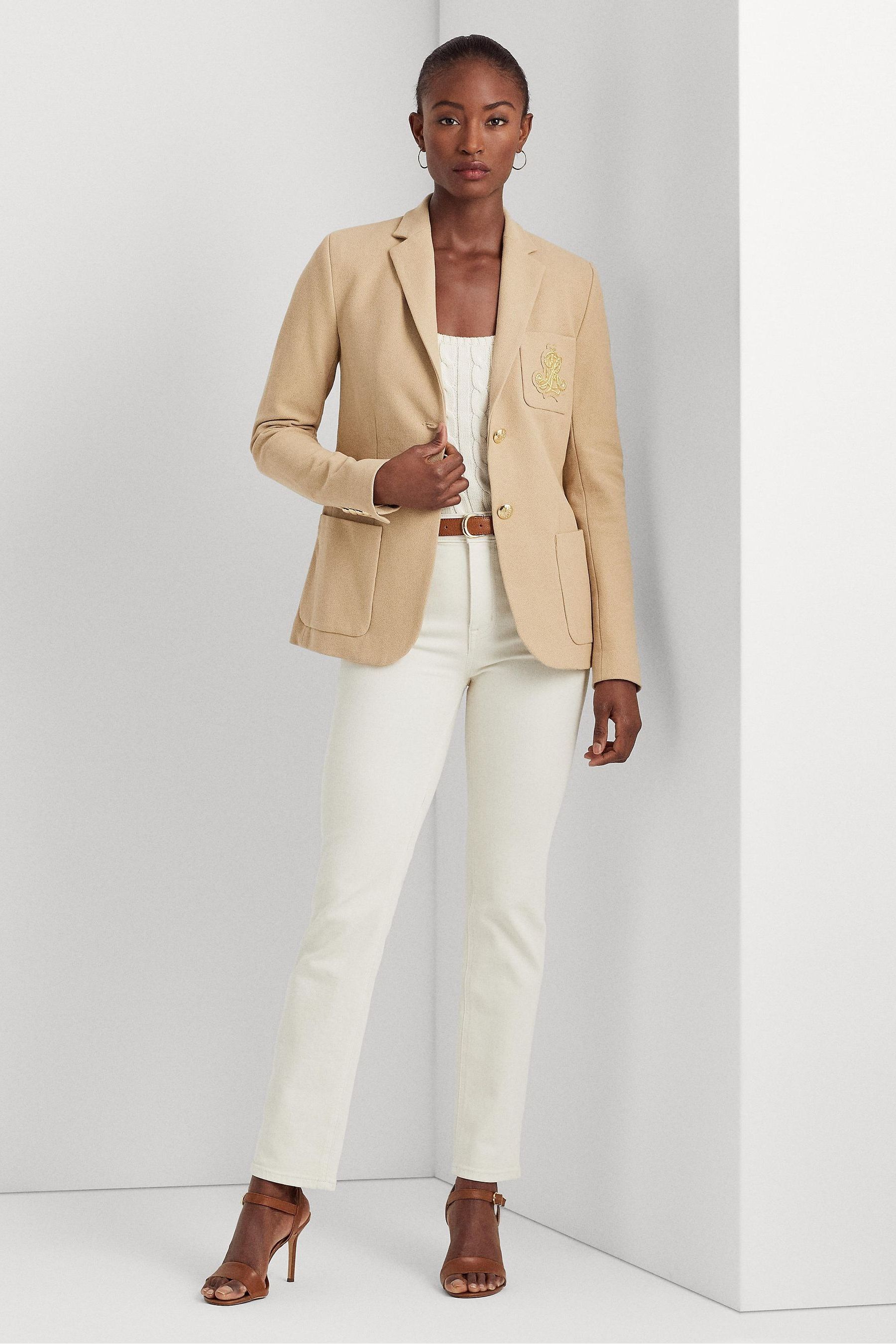 Ralph lauren beige blazer discount