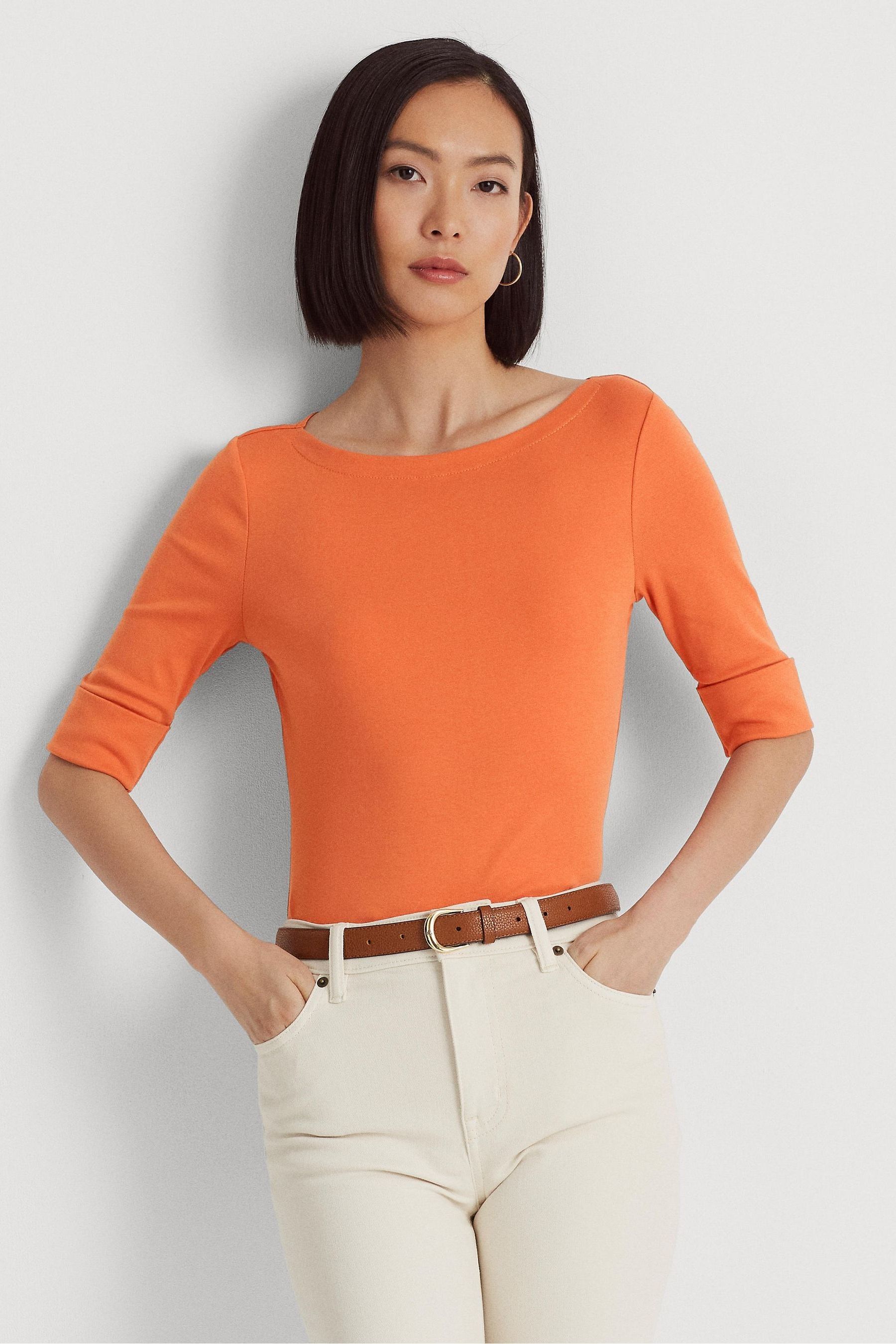 Lauren ralph lauren stretch boatneck top outlet