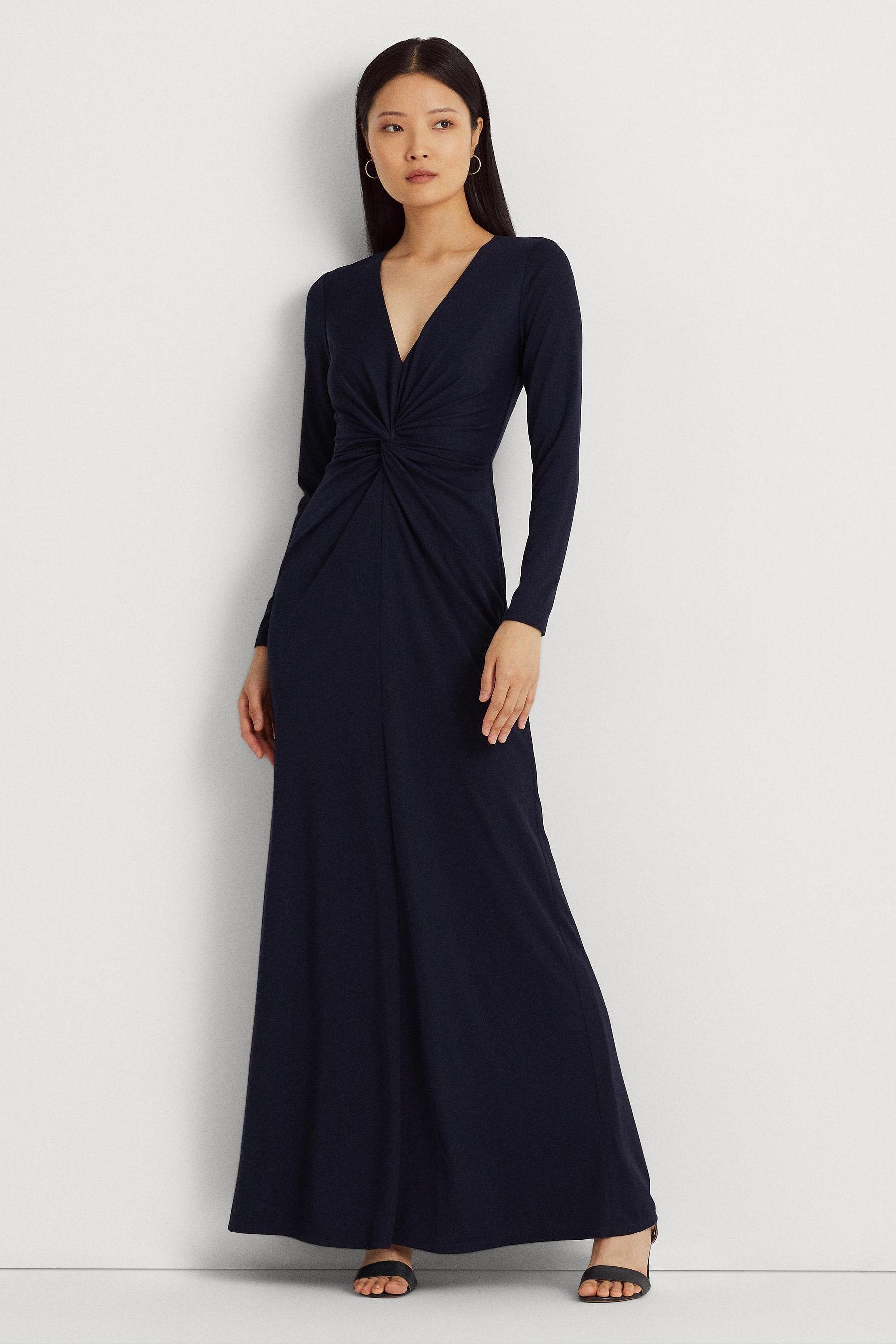 Ralph lauren navy gown top