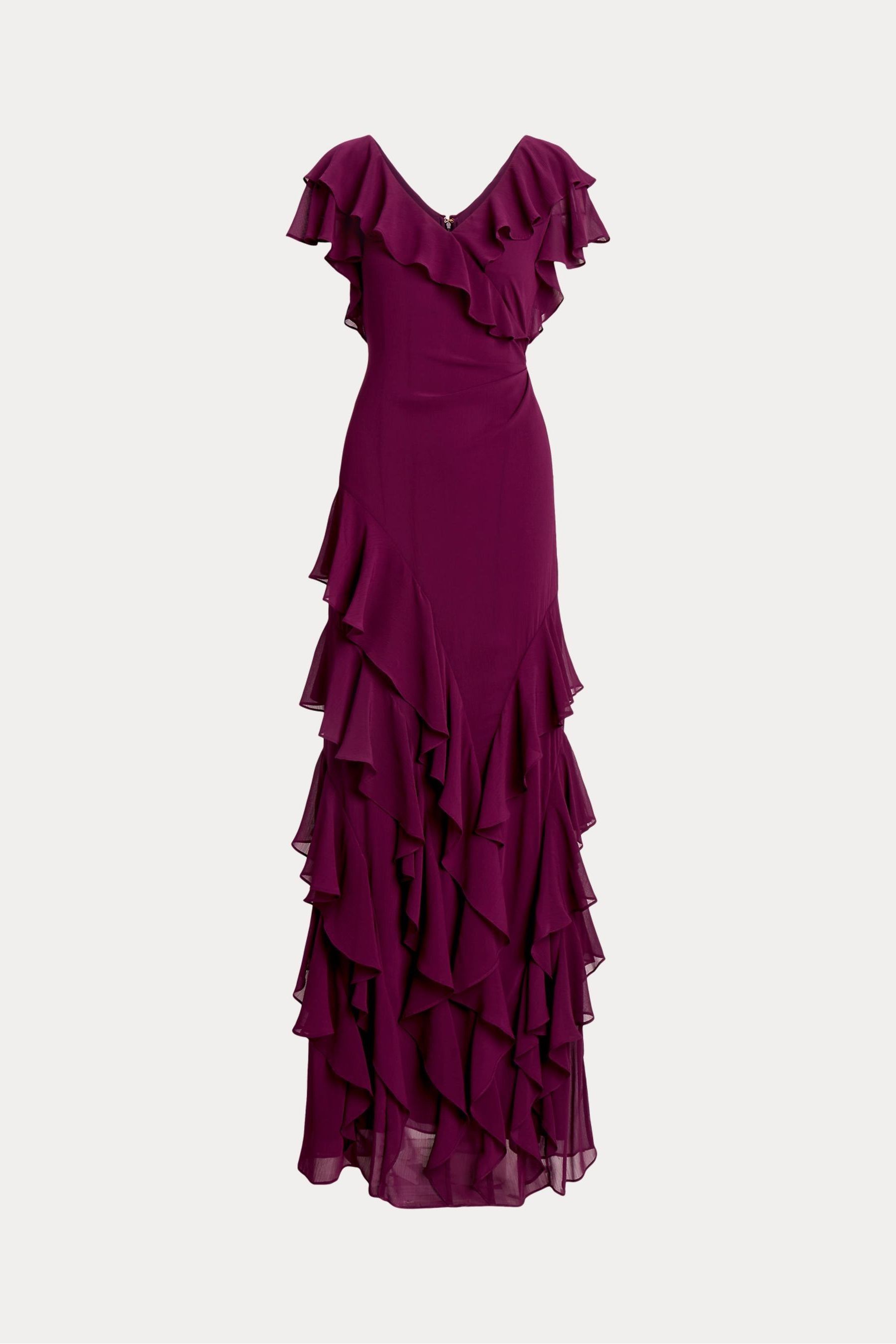 Lauren ralph lauren ruffled georgette dress clearance