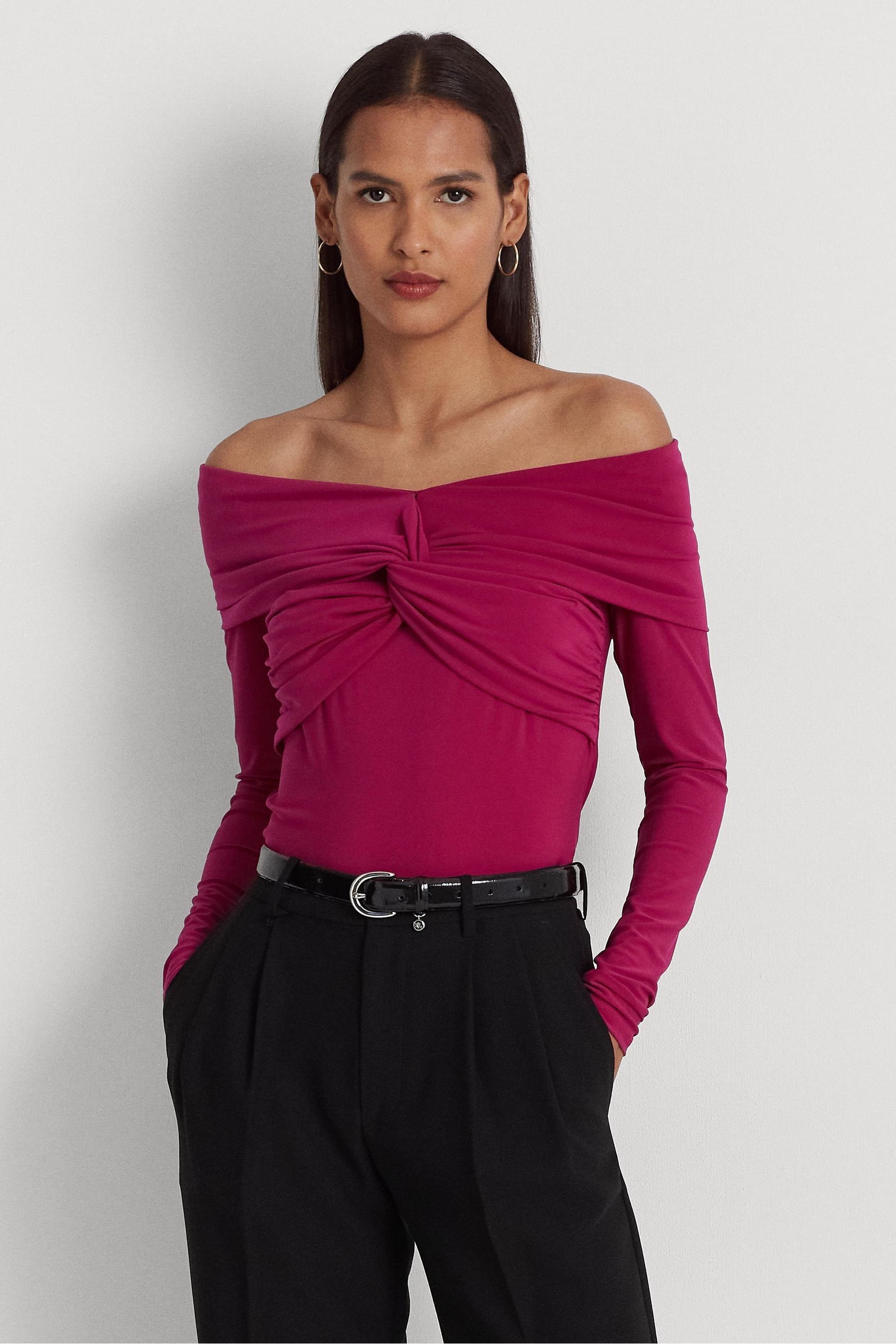 Buy Lauren Ralph Lauren Jersey Airlya Off Shoulder Jumper from Next Luxembourg