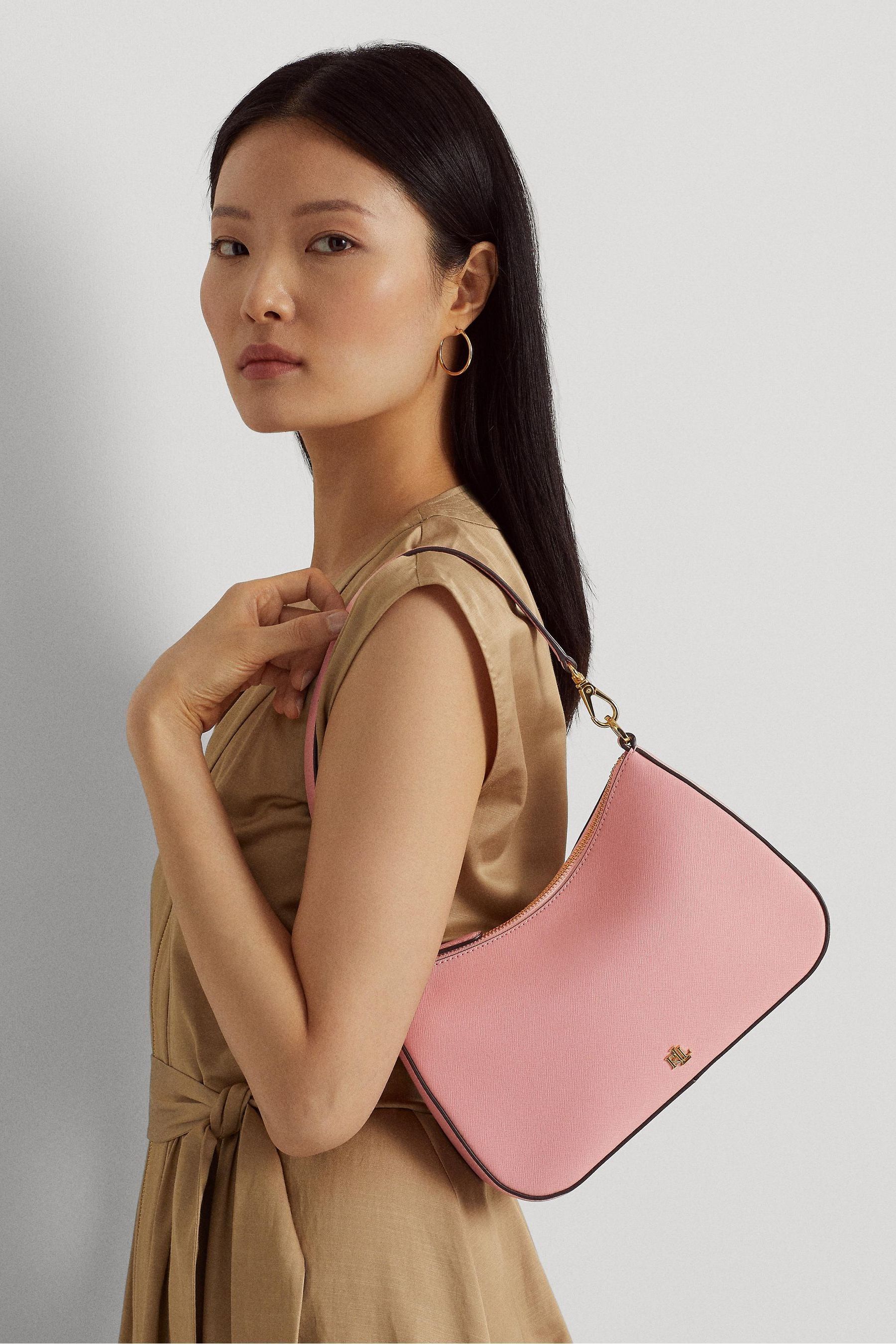 Buy Lauren Ralph Lauren Pink Cross hatch Danni Leather Bag from Next Luxembourg