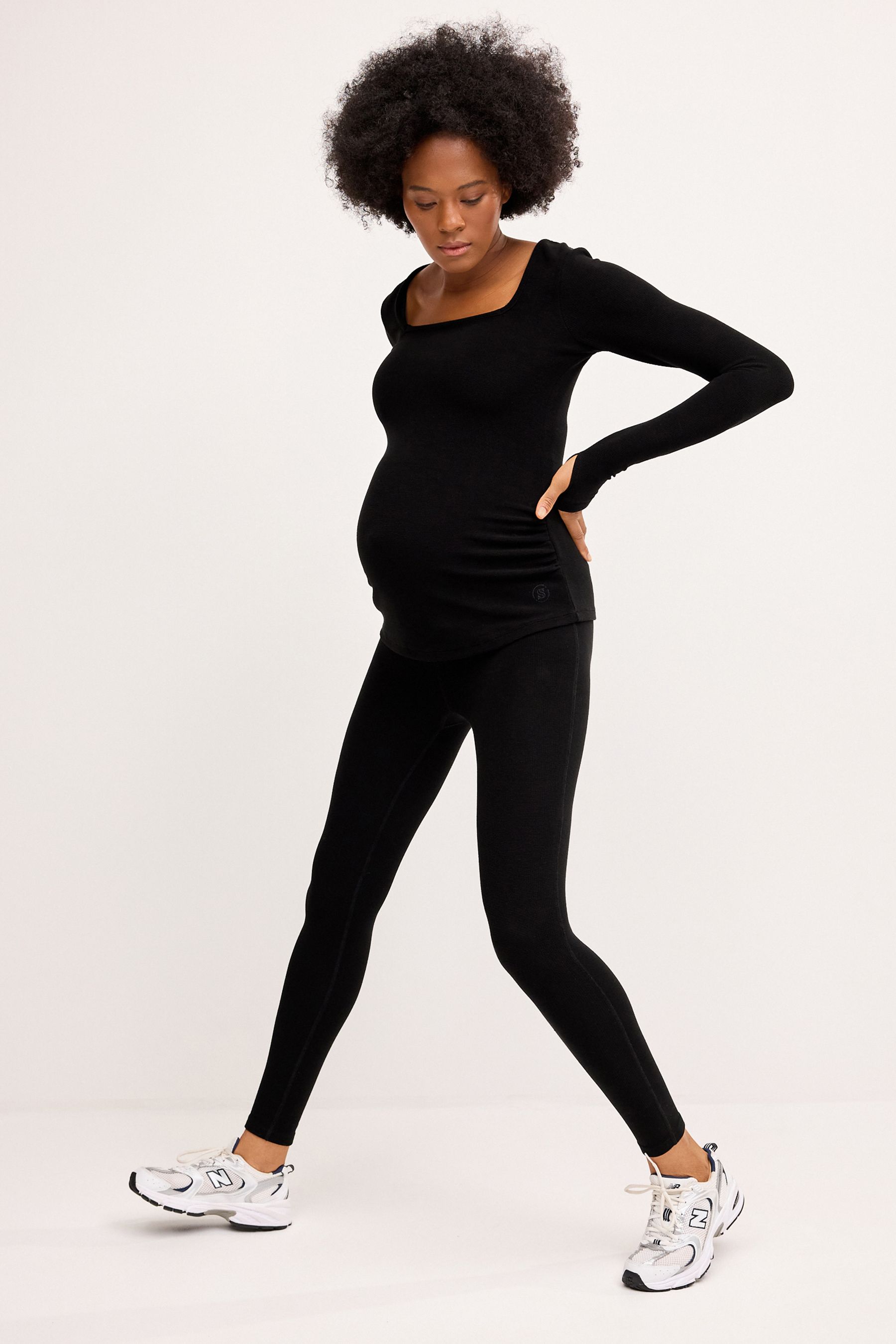 Buy self. Black Maternity Waffle Leggings from Next Luxembourg