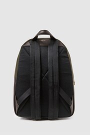 Reiss Khaki Drew Neoprene Zipped Backpack - Image 4 of 5