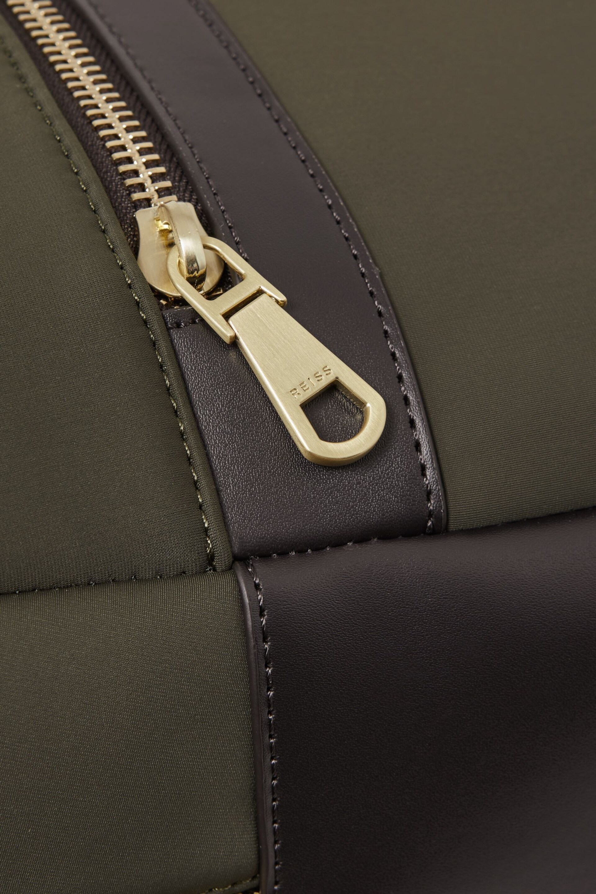 Reiss Khaki Drew Neoprene Zipped Backpack - Image 5 of 5