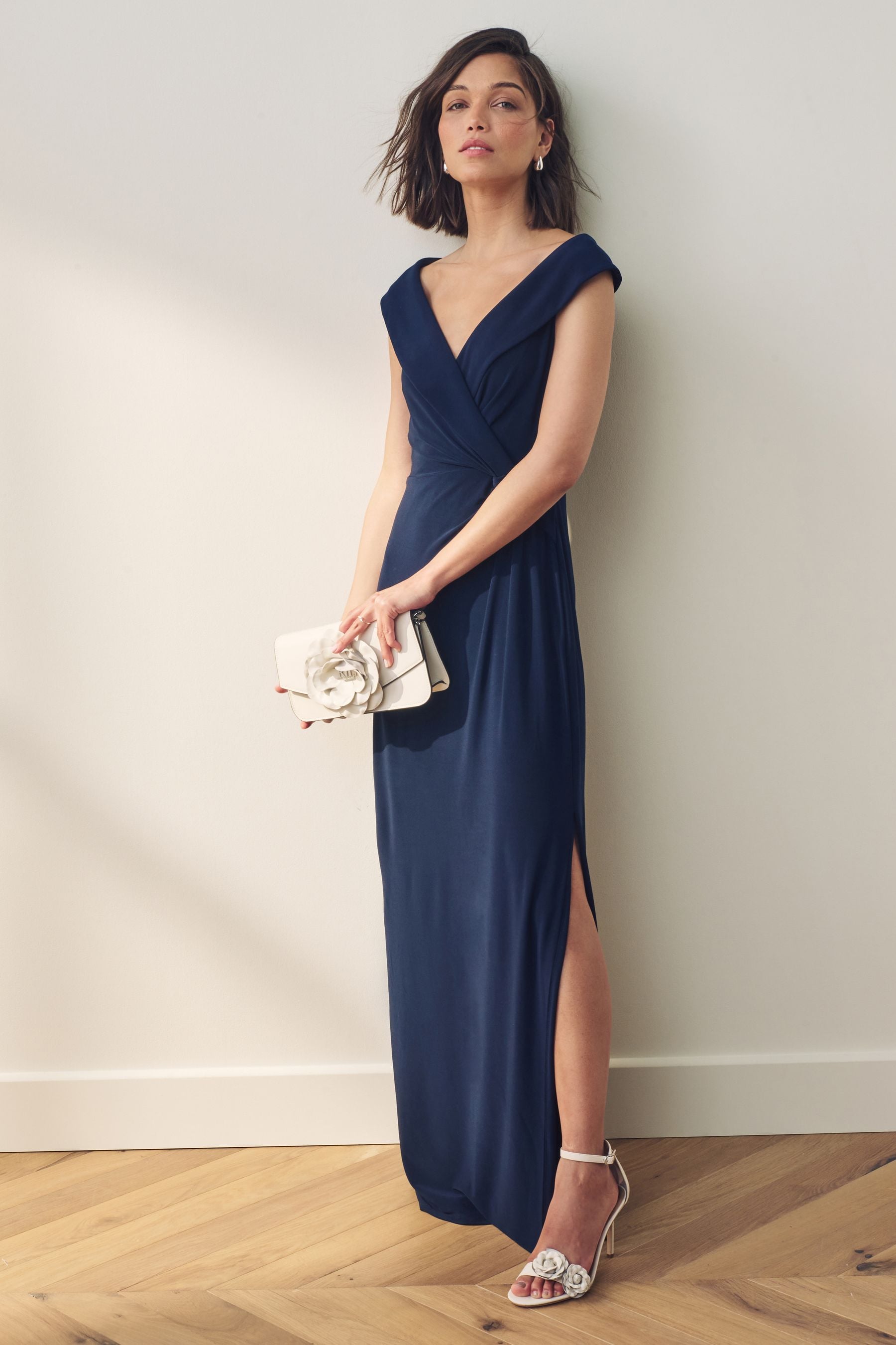 Ralph lauren navy and white dress online