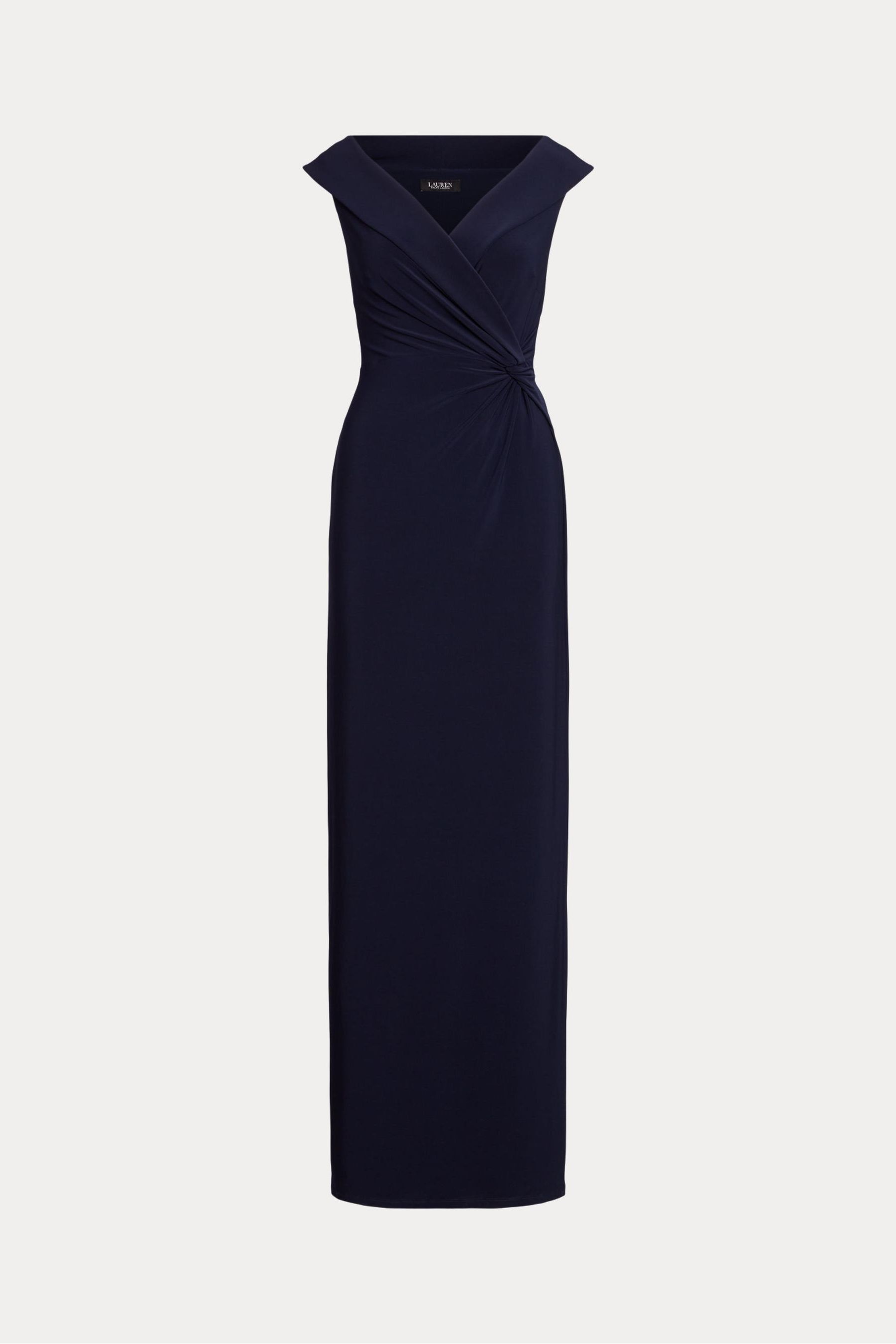 Buy Lauren Ralph Lauren Blue Leonidas Jersey Off Shoulder Gown from Next Luxembourg