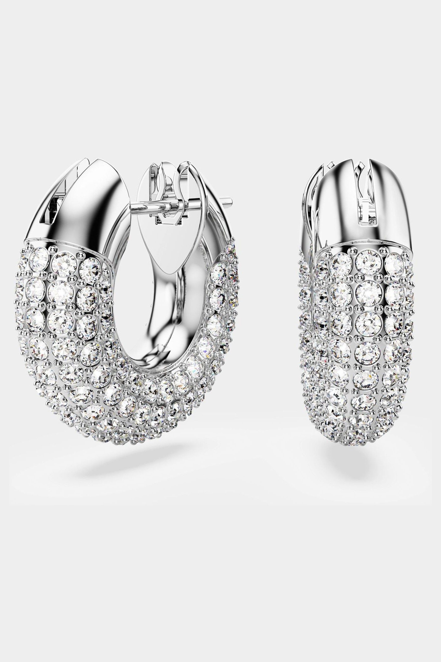 Swarovski Silver Plated Hoop Earrings