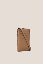 White Stuff Brown Clara Buckle Leather Phone Bag - Image 2 of 3