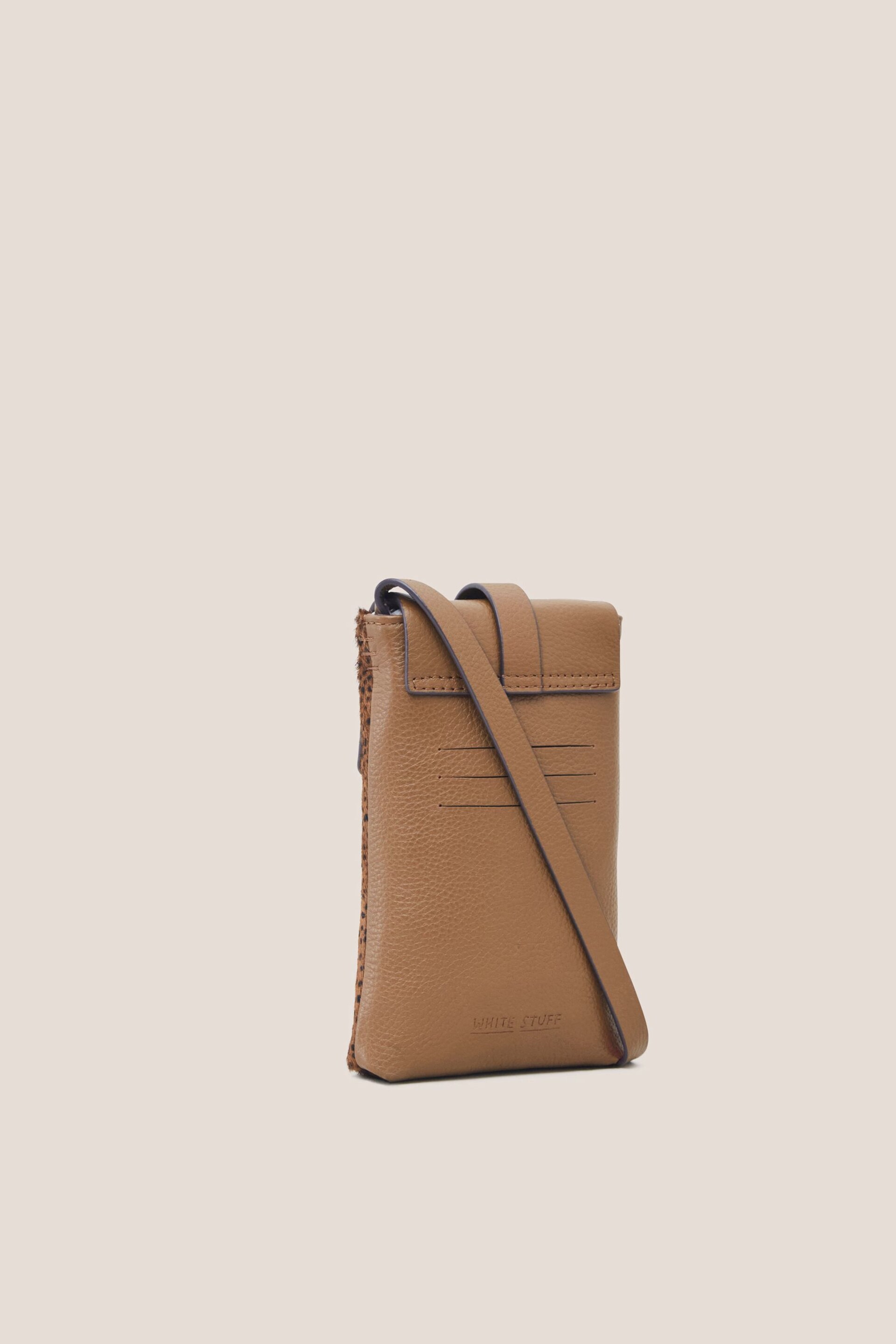 White Stuff Brown Clara Buckle Leather Phone Bag - Image 2 of 3