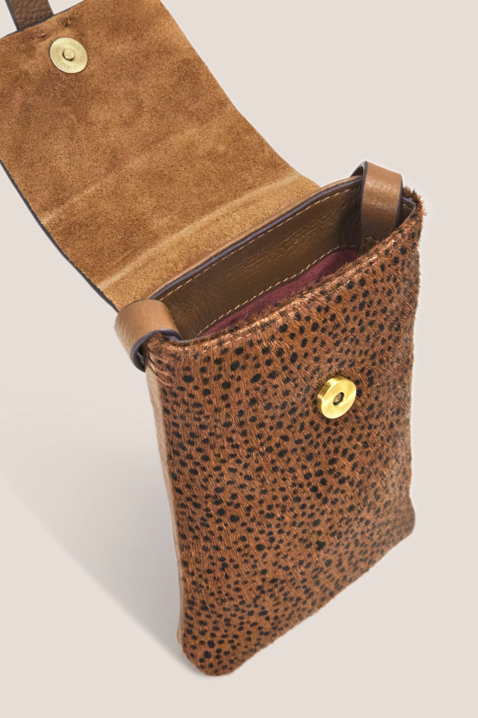 White Stuff Brown Clara Buckle Leather Phone Bag - Image 3 of 3