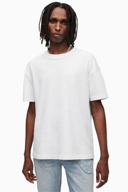 AllSaints White Isac Short Sleeve Crew T-Shirt - Image 1 of 7