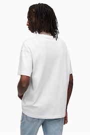 AllSaints White Isac Short Sleeve Crew T-Shirt - Image 2 of 7