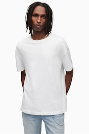 AllSaints White Isac Short Sleeve Crew T-Shirt - Image 3 of 7