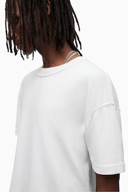 AllSaints White Isac Short Sleeve Crew T-Shirt - Image 6 of 7